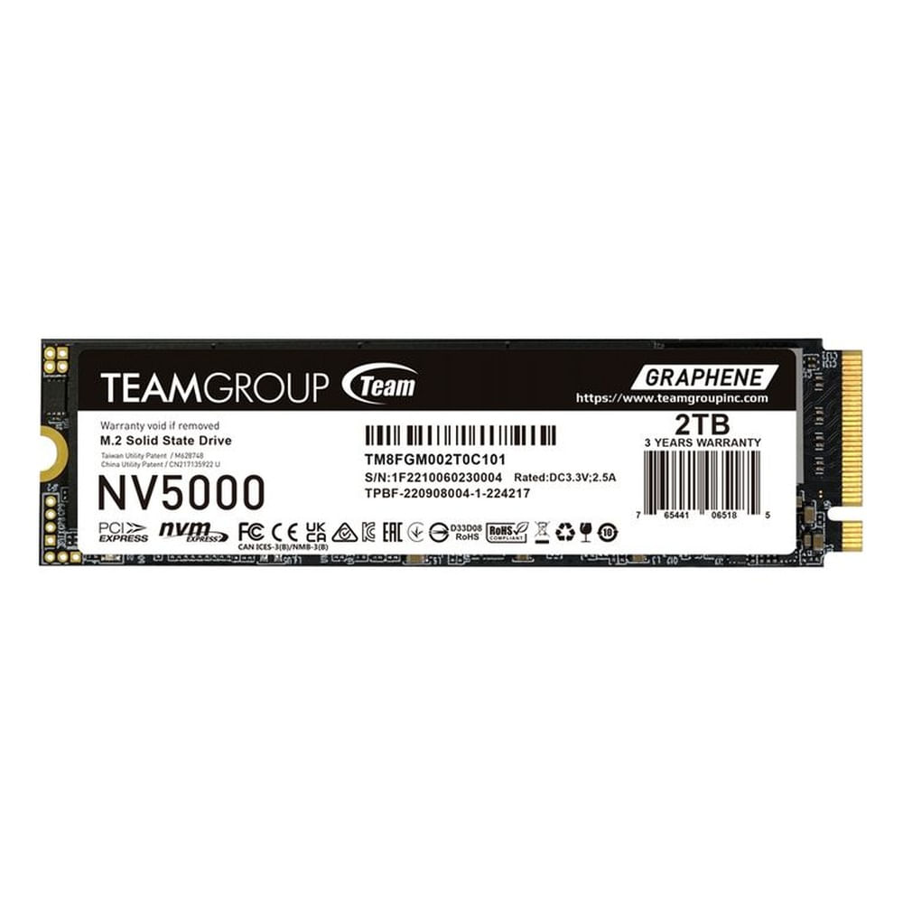 SSD TeamGroup NV5000 2TB SSD M.2 2280 PCIe 4.0 NVMe Alta Capacidad