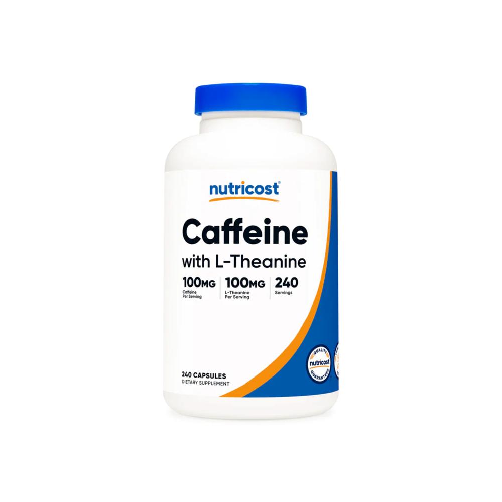 NUTRICOST CAFFEINE AND L THEANINE CAFEÍNA Y L-TEANINA 100MG 240 CAPSULES
