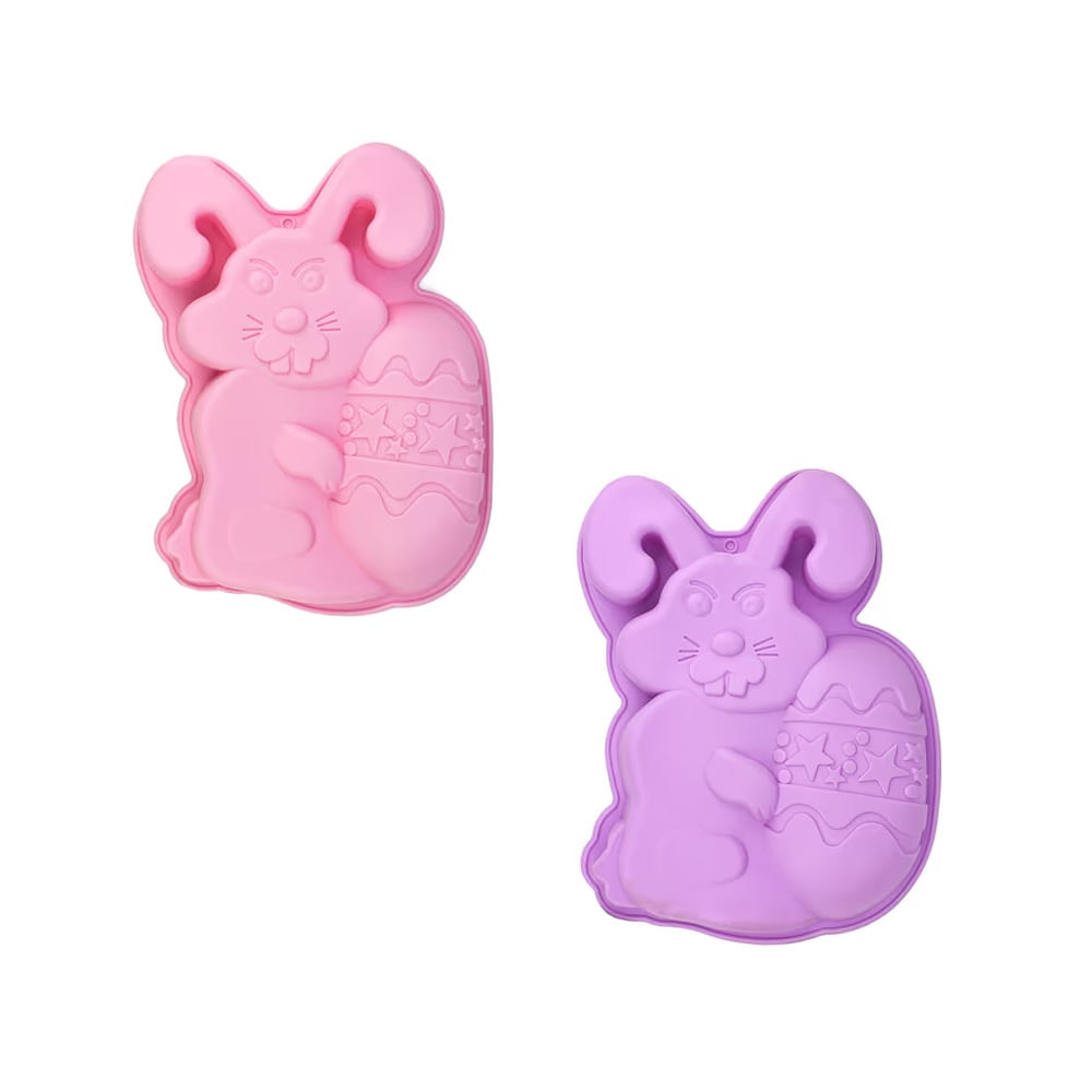 PASCUA - Moldes de silicona diseño conejo con huevito pascua