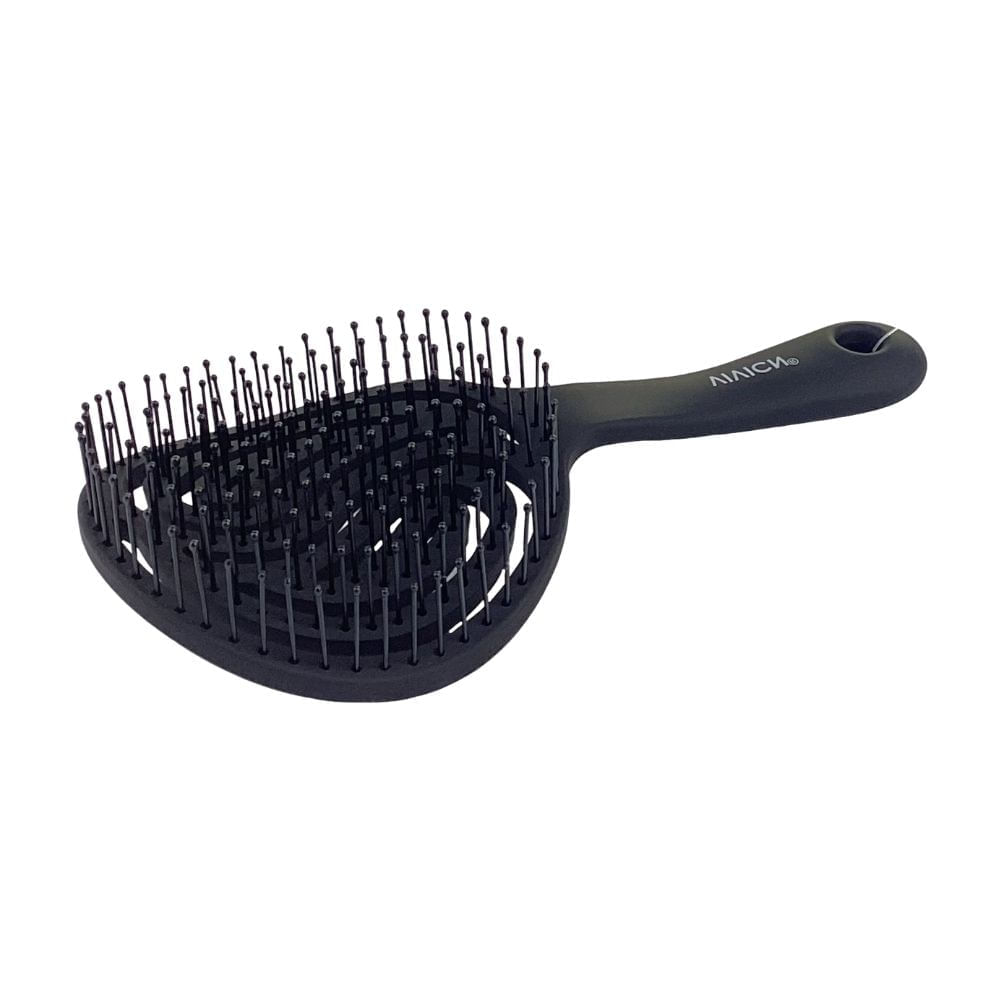 Cepillo para Cabello 19cm Crema/Lila/Negro Ico