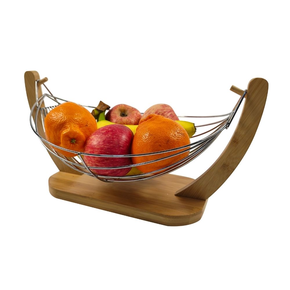 Frutero Hamaca de metal con base de Bambú 40x28m