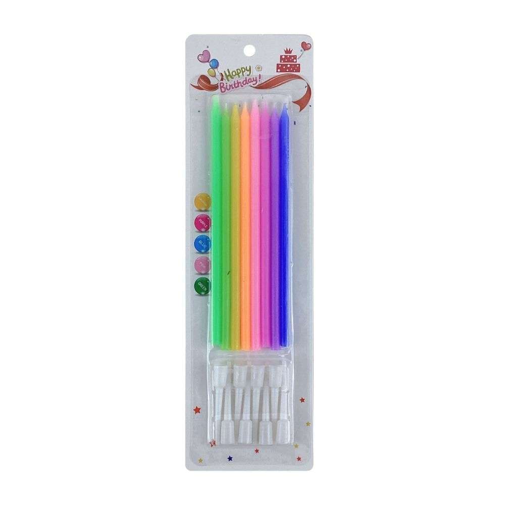 8 Piezas Velas de Cumpleaños Multicolor 165cm