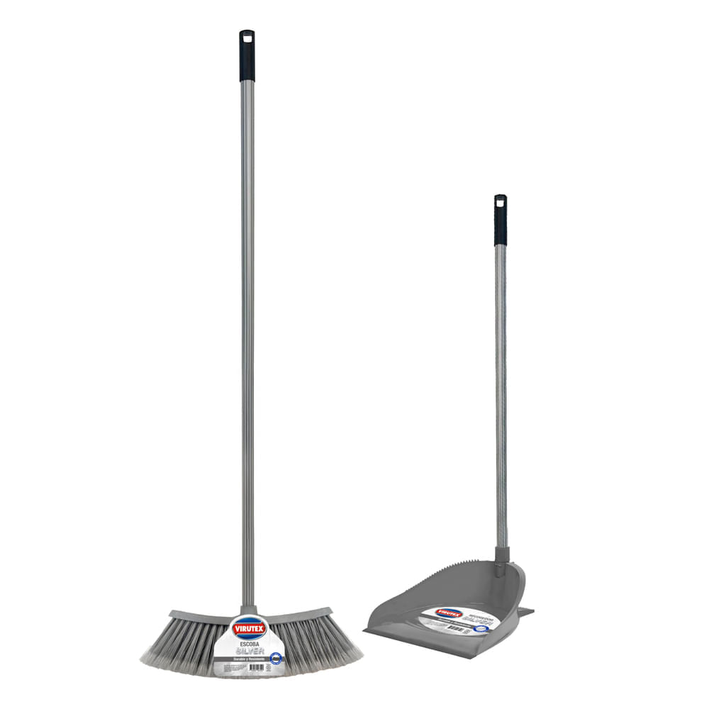 Set Escoba + Recogedor Plomo 32.5cm Virutex