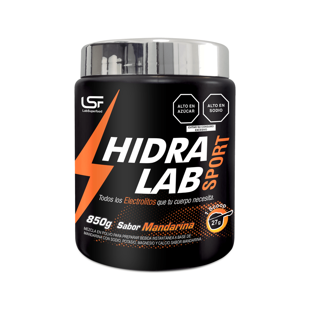 HIDRA LAB (REHIDRATANTE PARA DEPORTISTAS - ALTO EN ELECTROLITOS) X 850G - SABOR MANDARINA