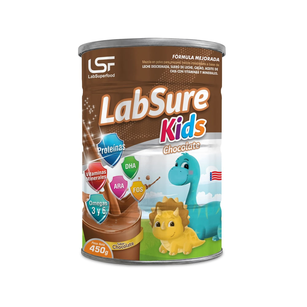 LABSURE KIDS SABOR CHOCOLATE X 450G - LATA PL8 / T.GRIS - LSF