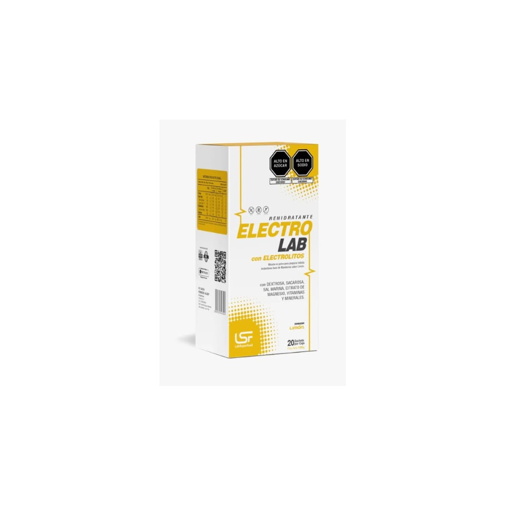 ELECTRO LAB REHIDRATANTE EN SACHET X 54G (CAJA X 20 SACHETS) - SABOR LIMON