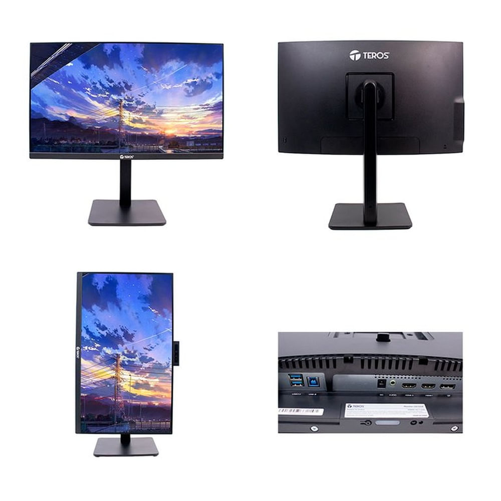 Monitor TEROS TE-2416CS 23.8 QHD IPS 100Hz 1ms HDMI DP Cámara Parlantes Audio Out
