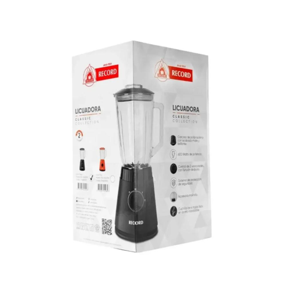 Licuadora Record 600W Negra 2 Velocidades Modelo REC-BL822NE