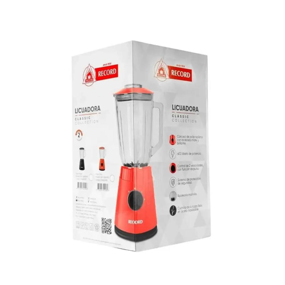 Licuadora Record 2 Volcidades Rojo 600w Rec-BL822RO
