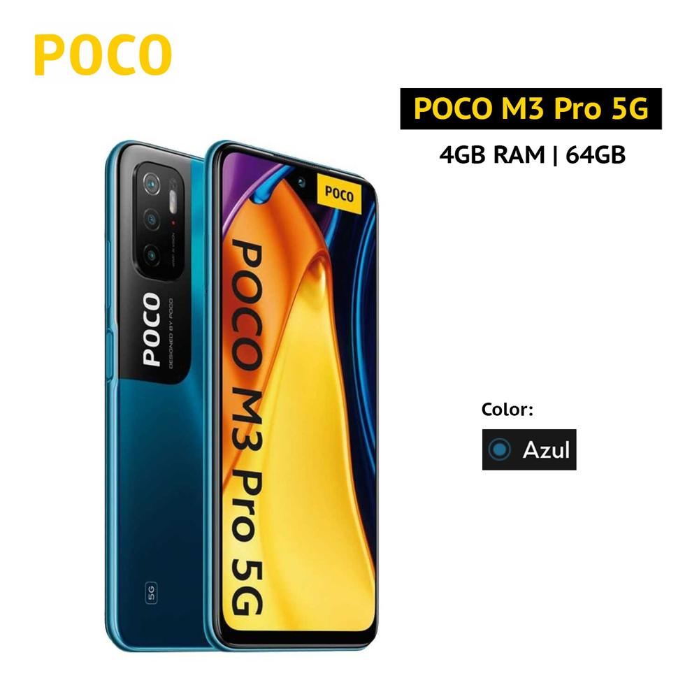 Celular Poco M3 Pro 5G 4GB RAM 64GB Cámara 48 MP Color Azul