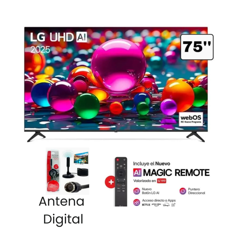 TELEVISOR SMART TV LG 4K ULTRA HD DE 50 PULGADAS 50UA7300PSB MAS CONTROL MAGIC