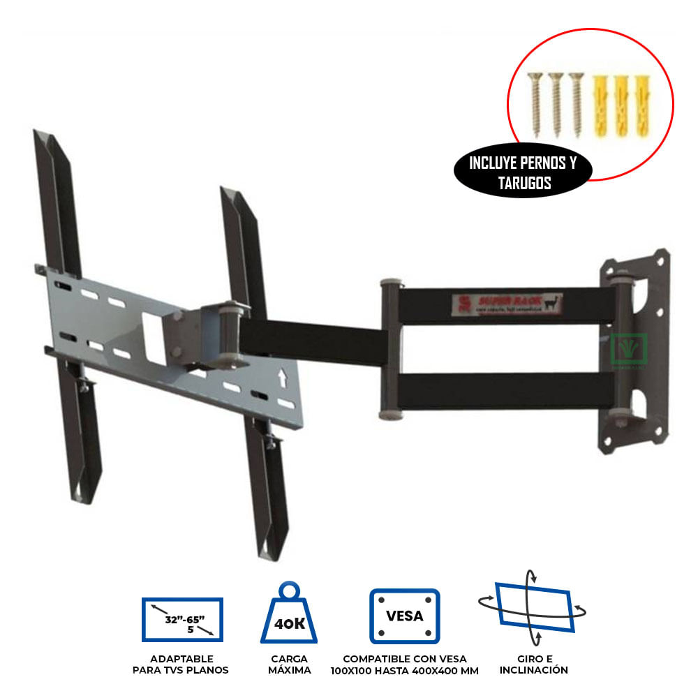 Rack Giratorio Super Rack de 32 a 55 Doble Brazo