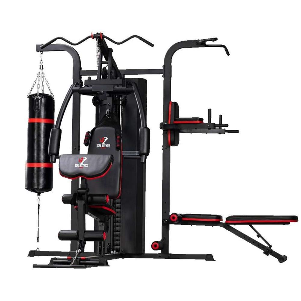 MINI GYM 3 ESTACIONES CON SACO DE BOX LH631H REAL FITNESS PERU