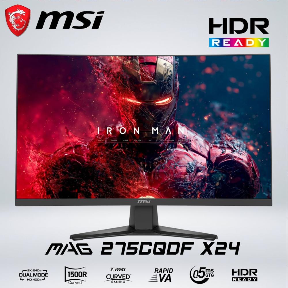 MONITOR GAMER MAG 275CQDF X24 CURVO 2K 27 '' rapid VA 240hz 0.5ms HDR 1500R AMD