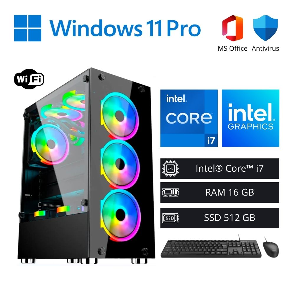 Computadora PC Gamer Intel Core i7 4,00 GHz 16GB RAM 512GB SSD WiFi