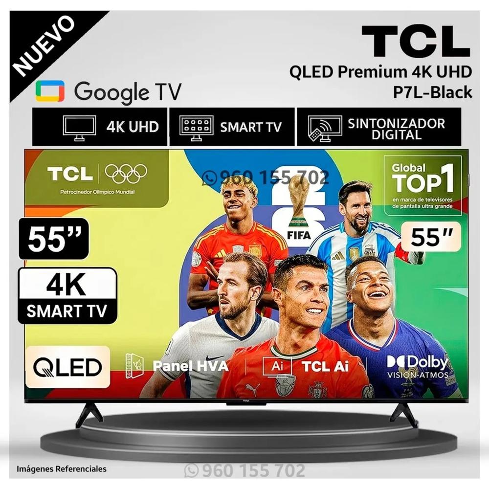 Televisor TCL 55 Premium QLED 4K UHD Google TV 55P7L - Modelo Nuevo