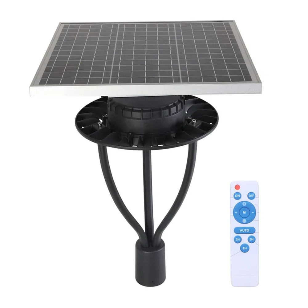 Luminaria Farola Tipo Isla Con Panel Solar 120w