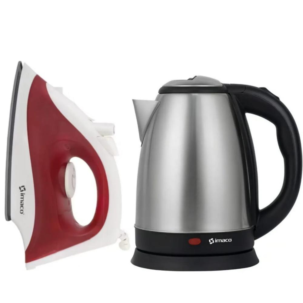 COMBO IMACO Plancha a vapor ETA600  Hervidor Eléctrico 1.8 L KE1801