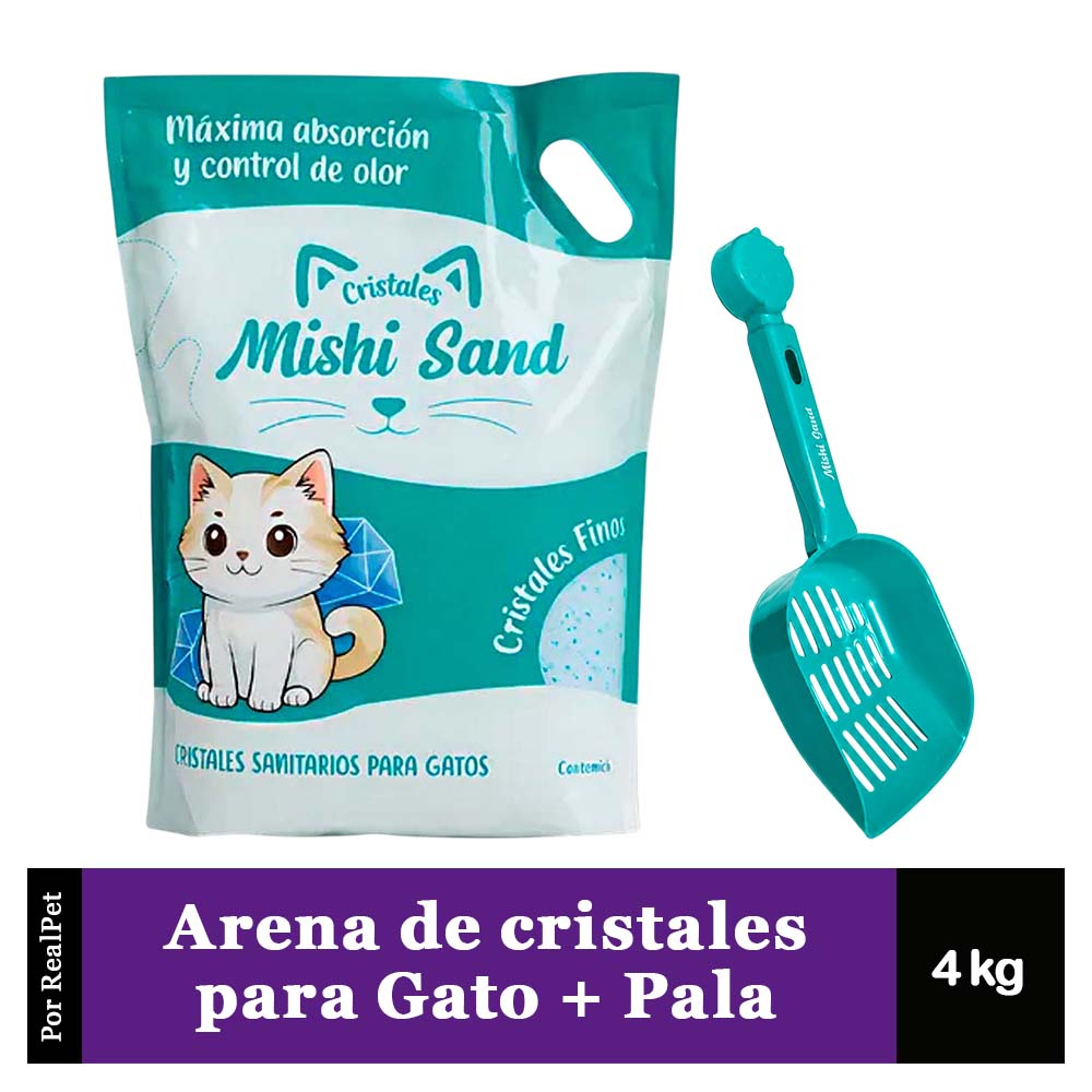 Arena de Cristales para Gatos Mishi Sand 4kg + Pal