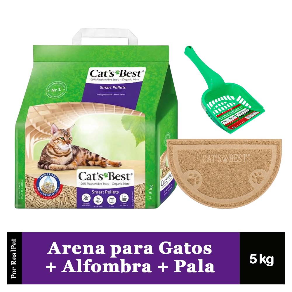 Arena Gatos Cats Best Smart Pellets 5 kg + Alfombra + Pala de arena