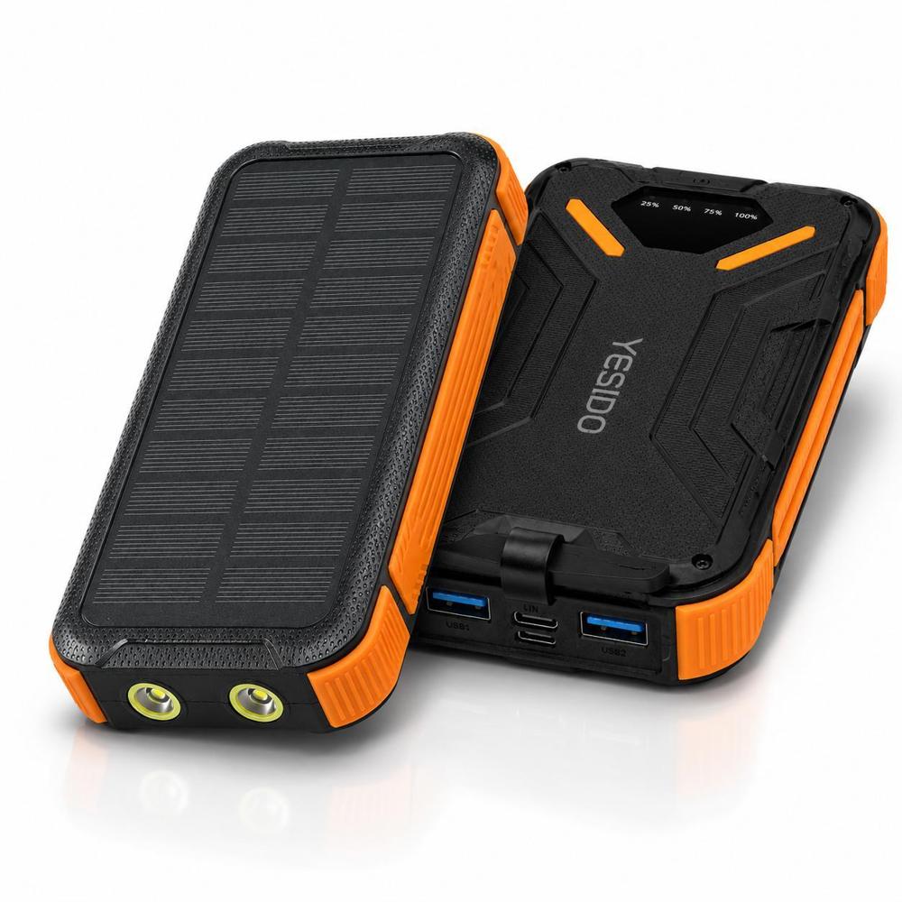 Power Bank Solar Yesido PB205 30000 Mah Bateria Portatil Naranja