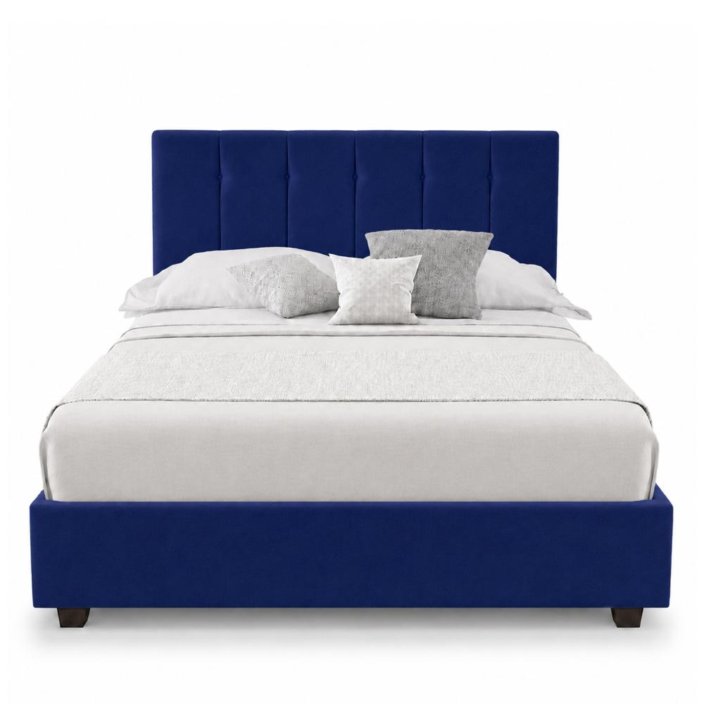 Cama Tapizada Listón Capri LeMueble Queen Azul