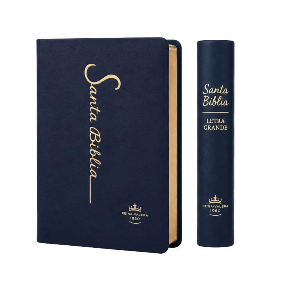 Santa Biblia RV1960 Letra Grande 12 puntos Colección Fina Azul