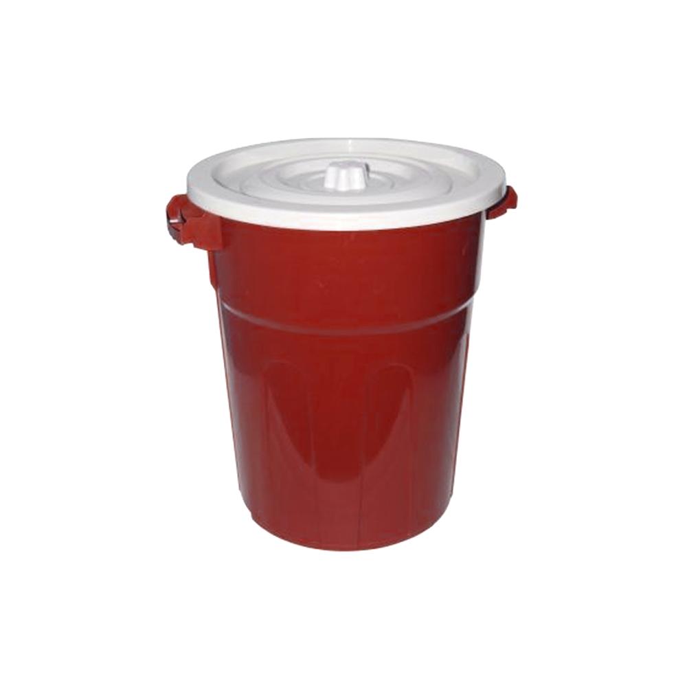 Tacho De Basura Con Tapa De 100 litros Rojo II