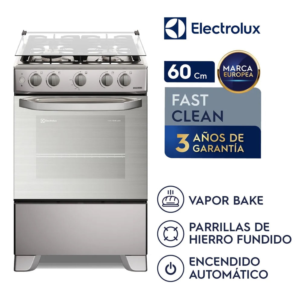 Cocina 4 quemadores 60cm VaporBake FE4GMR Electrolux