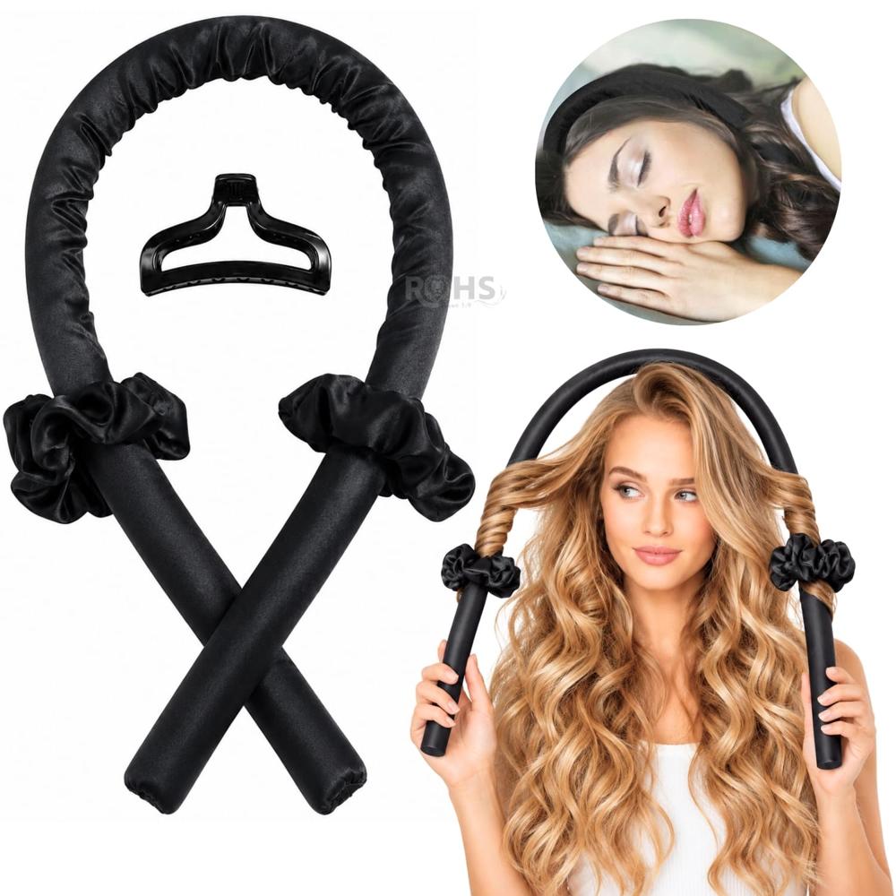 Kit Rizador De Cabello Sin Calor Con Accesorios Rizos Naturales Negro