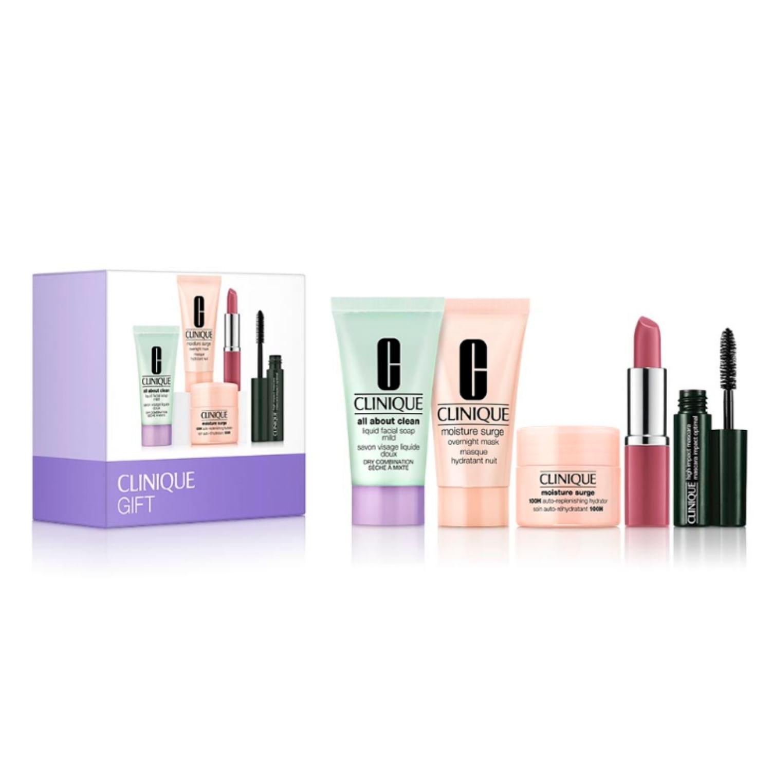 Set Tratamiento Facial Clinique + Make Up Minis
