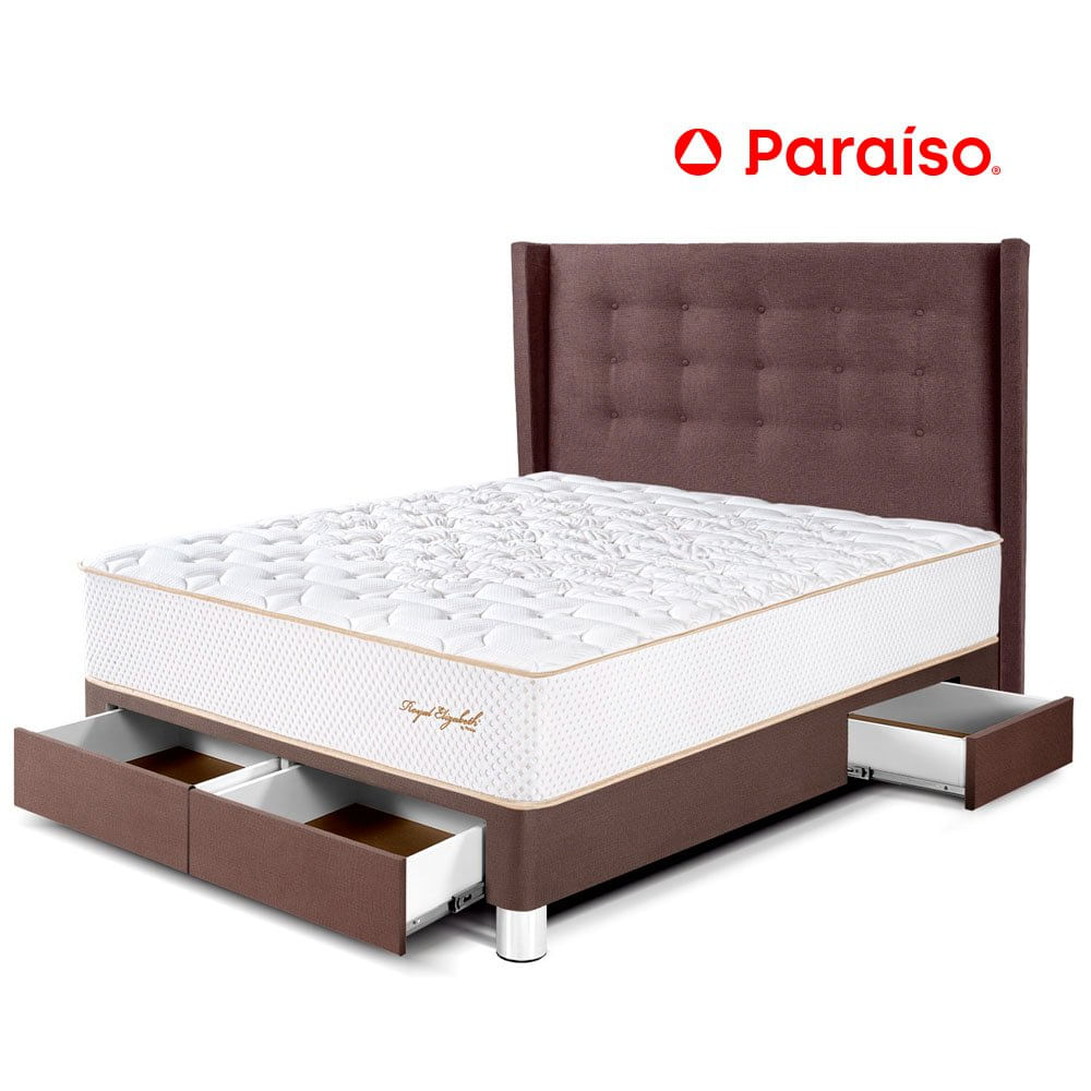 Dormitorio Cajones Royal Elizabeth 2 Plazas con Cabecera Gold Chocolate