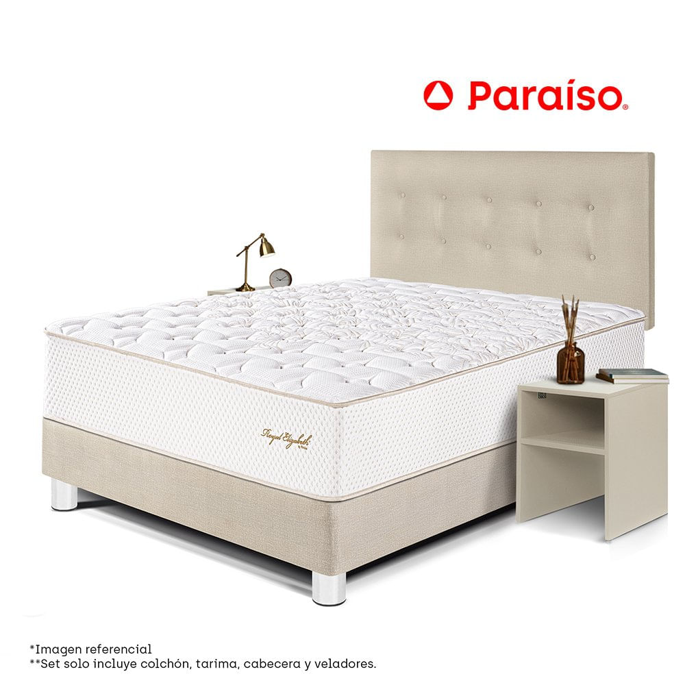 Dormitorio Royal Elizabeth 2 Plazas + Velador Repi
