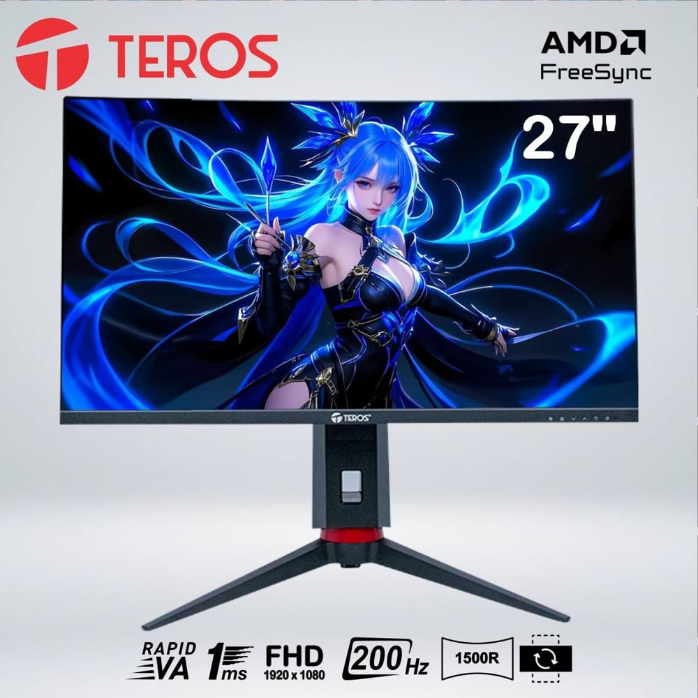 Monitor Teros Gaming TE-2788G, 27"" Curvo FHD VA, 200Hz, 1ms