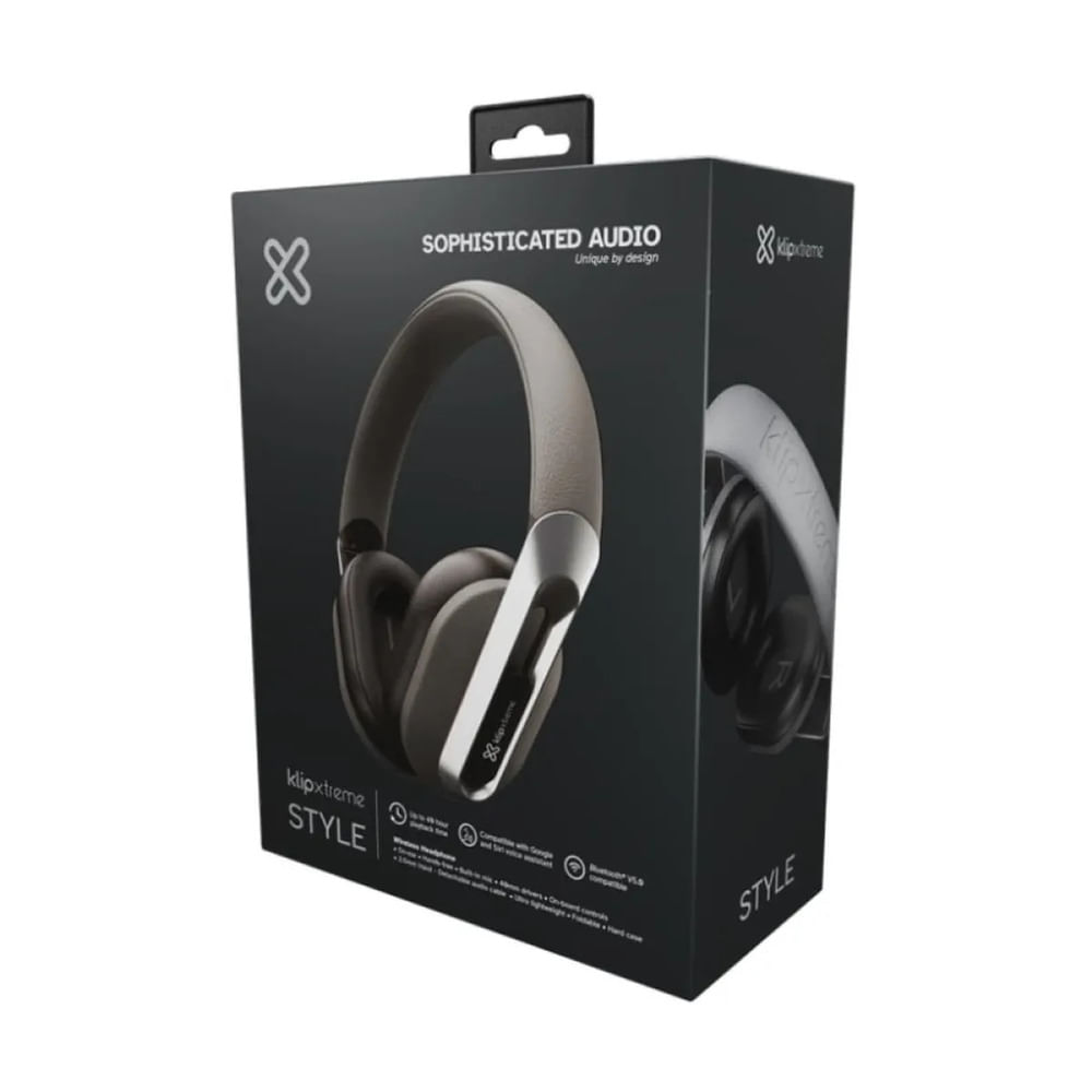Audífonos Bluetooth Klip Xtreme KWH-750GR Gris Over Ear con Micrófono 40 Horas de Batería