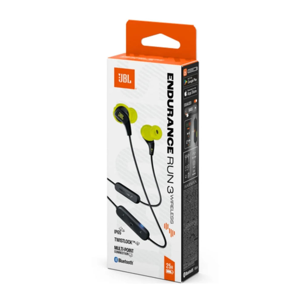 Audífonos Bluetooth JBL Endurance Run 3 Negro con Micrófono Resistentes al Agua
