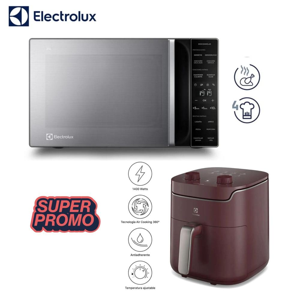 HORNO MICROONDAS ELECTROLUX 25L EMDY25S2MXM - Freidora de Aire Electrolux 5.6 litros 1400W EAF41