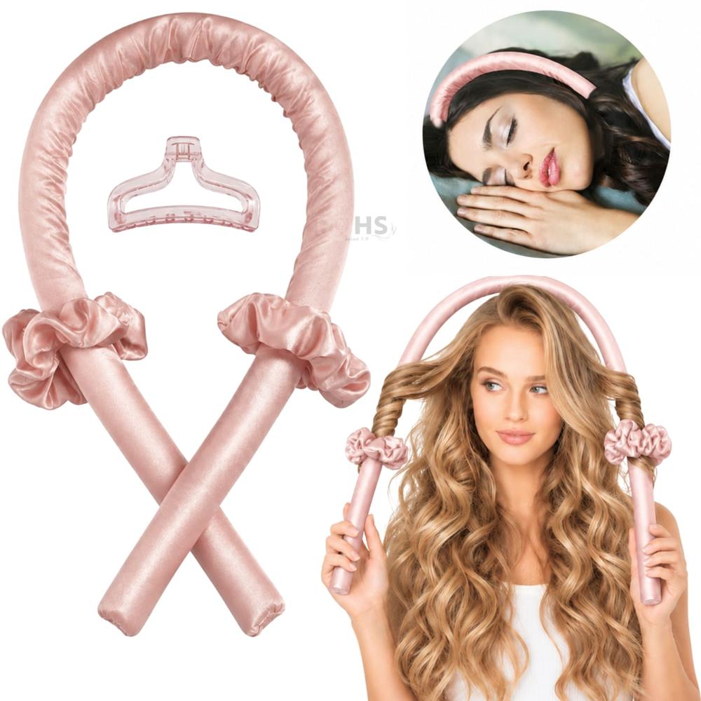 Kit Rizador Rose Gold De Cabello Sin Calor Con Accesorios Rizos Naturales