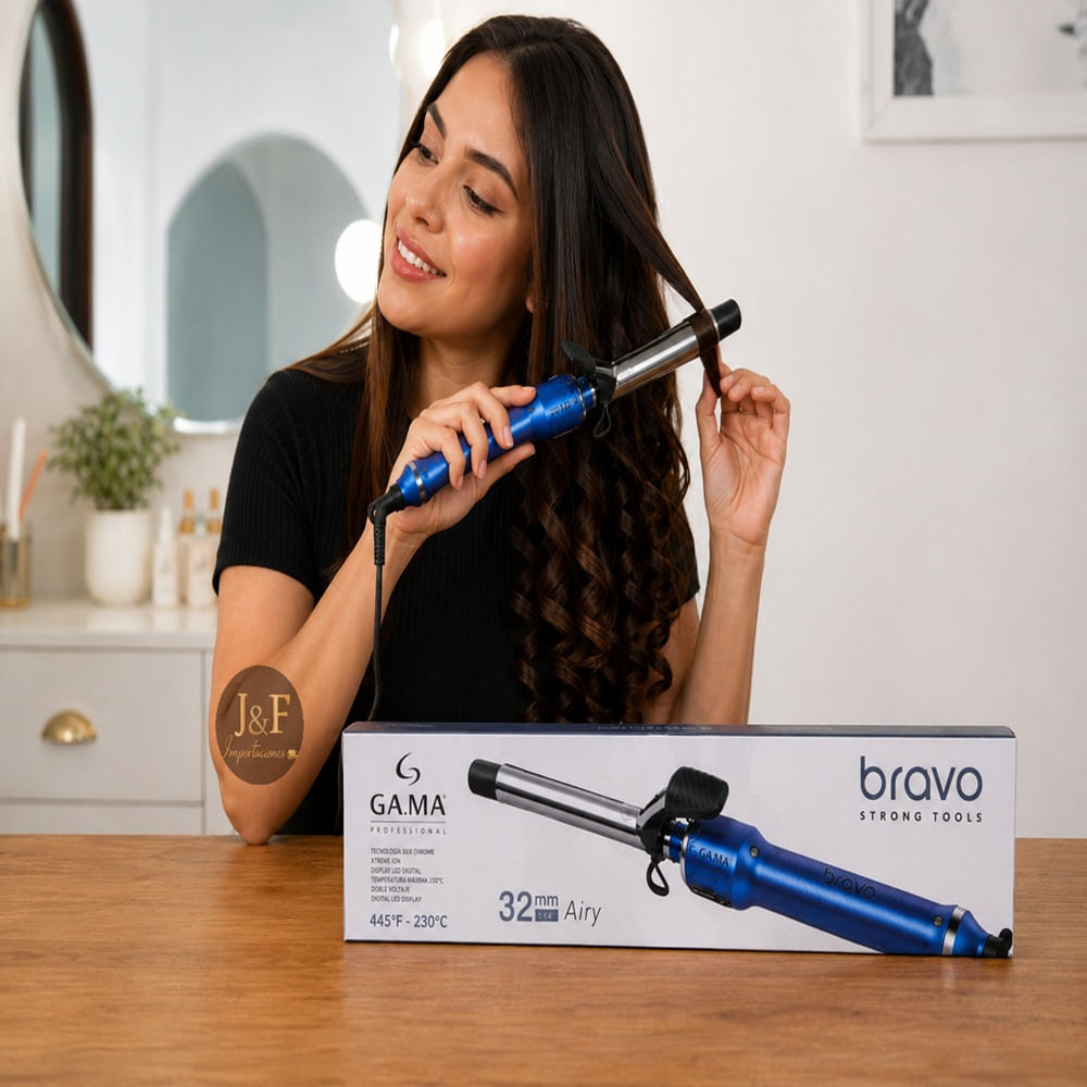 RIZADOR DE CABELLO GA.MA BRAVO 32MM PROFESIONAL CON PANTALLA LED HASTA 230 GRADOS