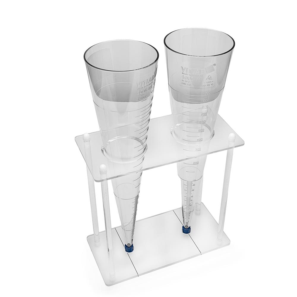 Set 2 Conos de Sedimentación Imhoff 1000 ml c Soporte