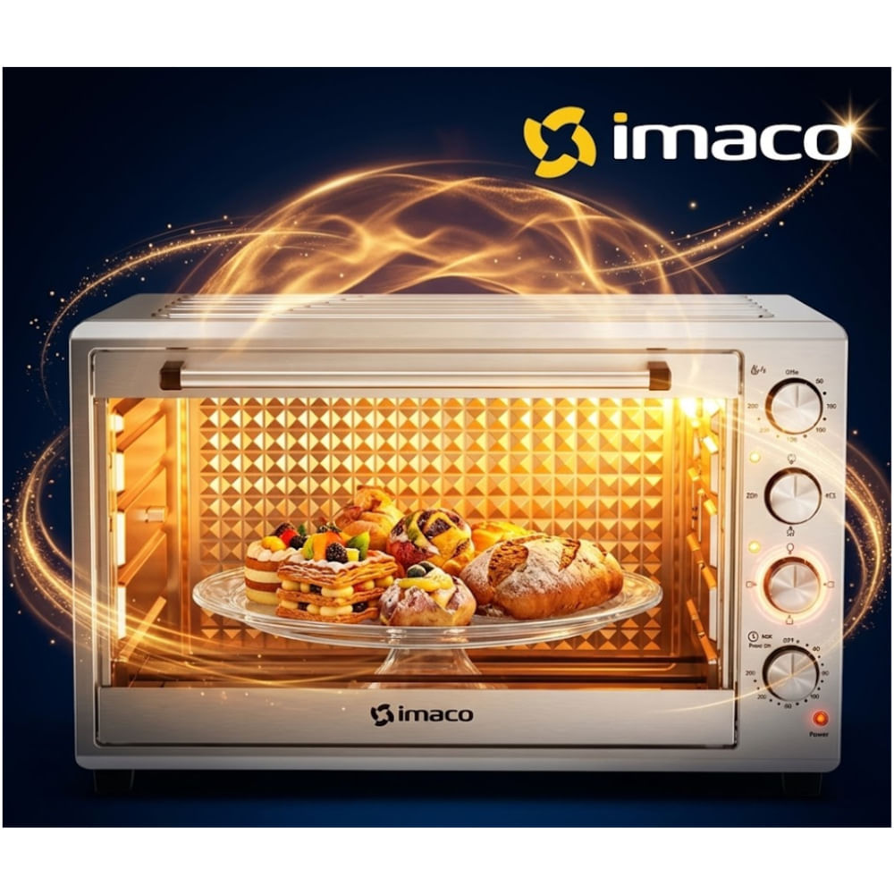 Horno Eléctrico Imaco HEB100R con Rosticero 100 Litros Gris