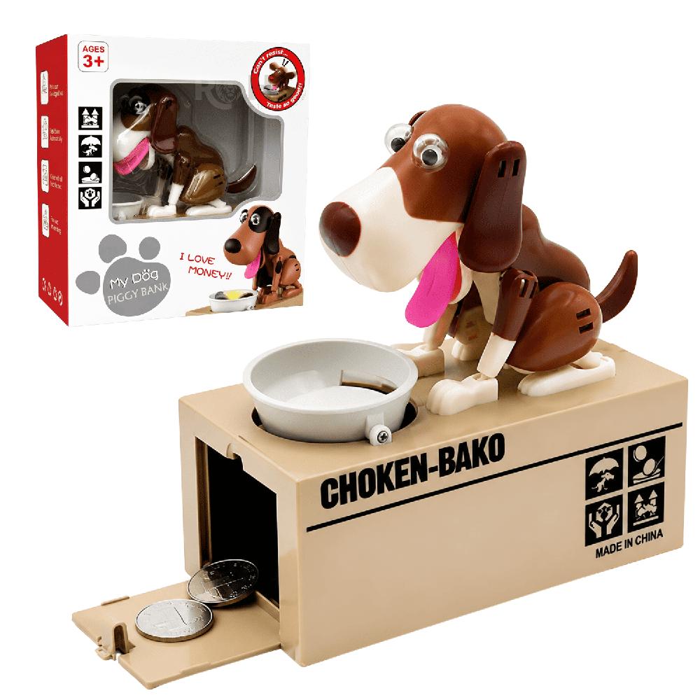 Alcancía Electrónica Interactiva Perro De Plástico Come Monedas Con Sonido