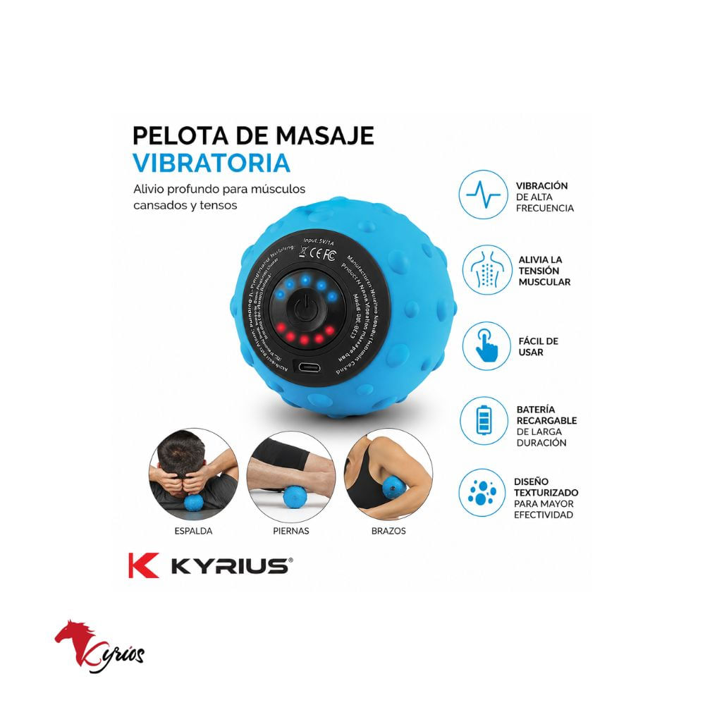 Pelota de Masaje Vibratoria Celeste con Negro