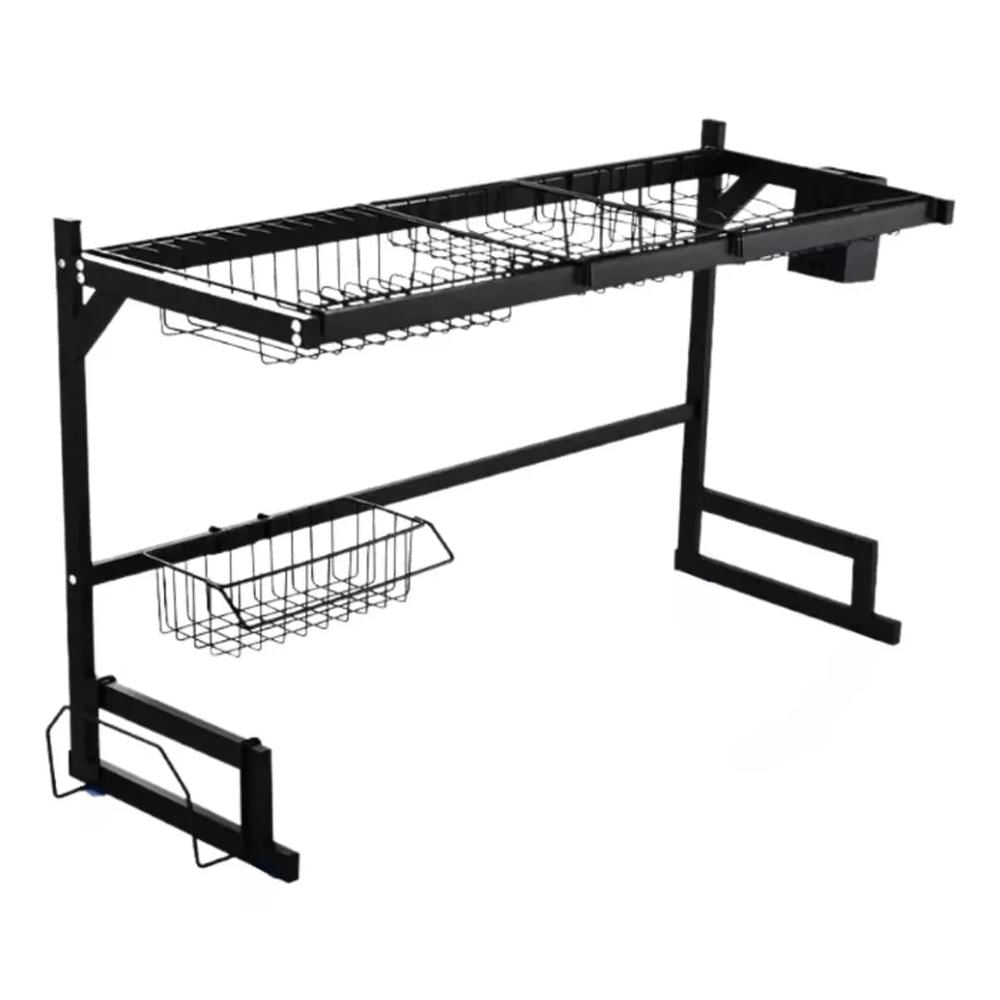 Escurridor de Platos Organizador para Cocina de Metal 85cm Color Negro.