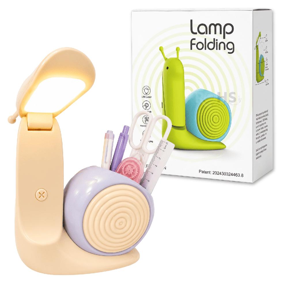 Lámpara LED Plegable Con Portalápices Diseño Caracol Recargable USB