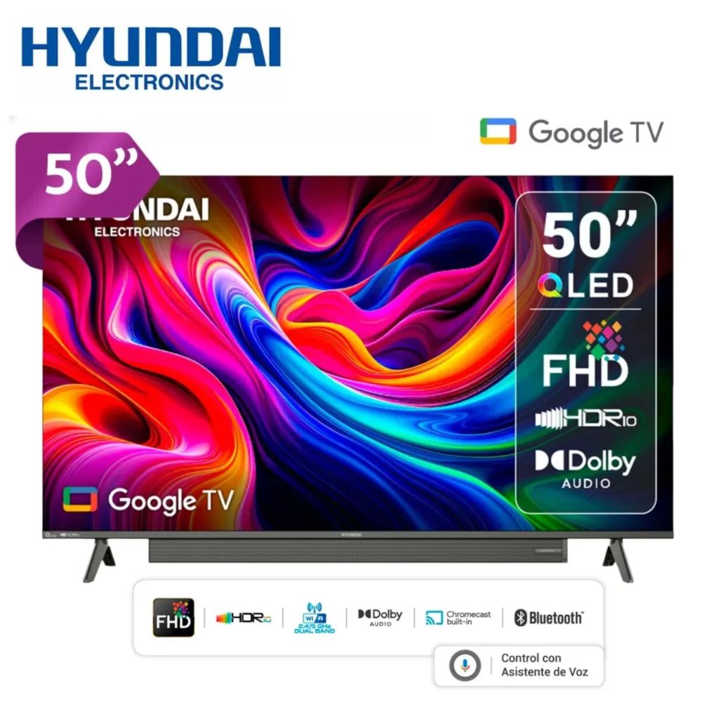 TELEVISOR 50 HYUNDAI QLED INCORPORADO SOUNDBAR MOD HYLED5029QFG