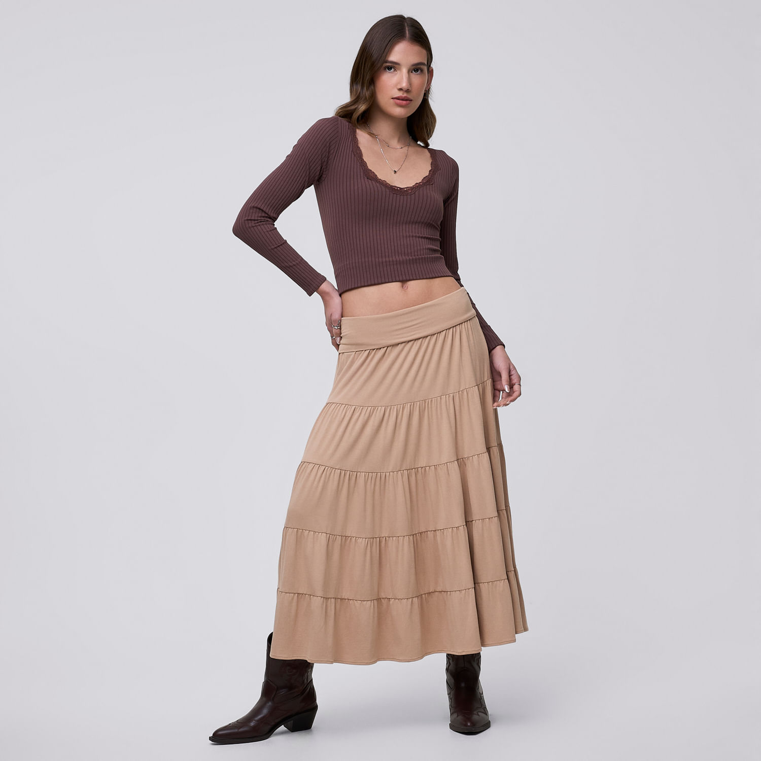 Falda Larga Mujer Florencia Hypnotic Kakhi M