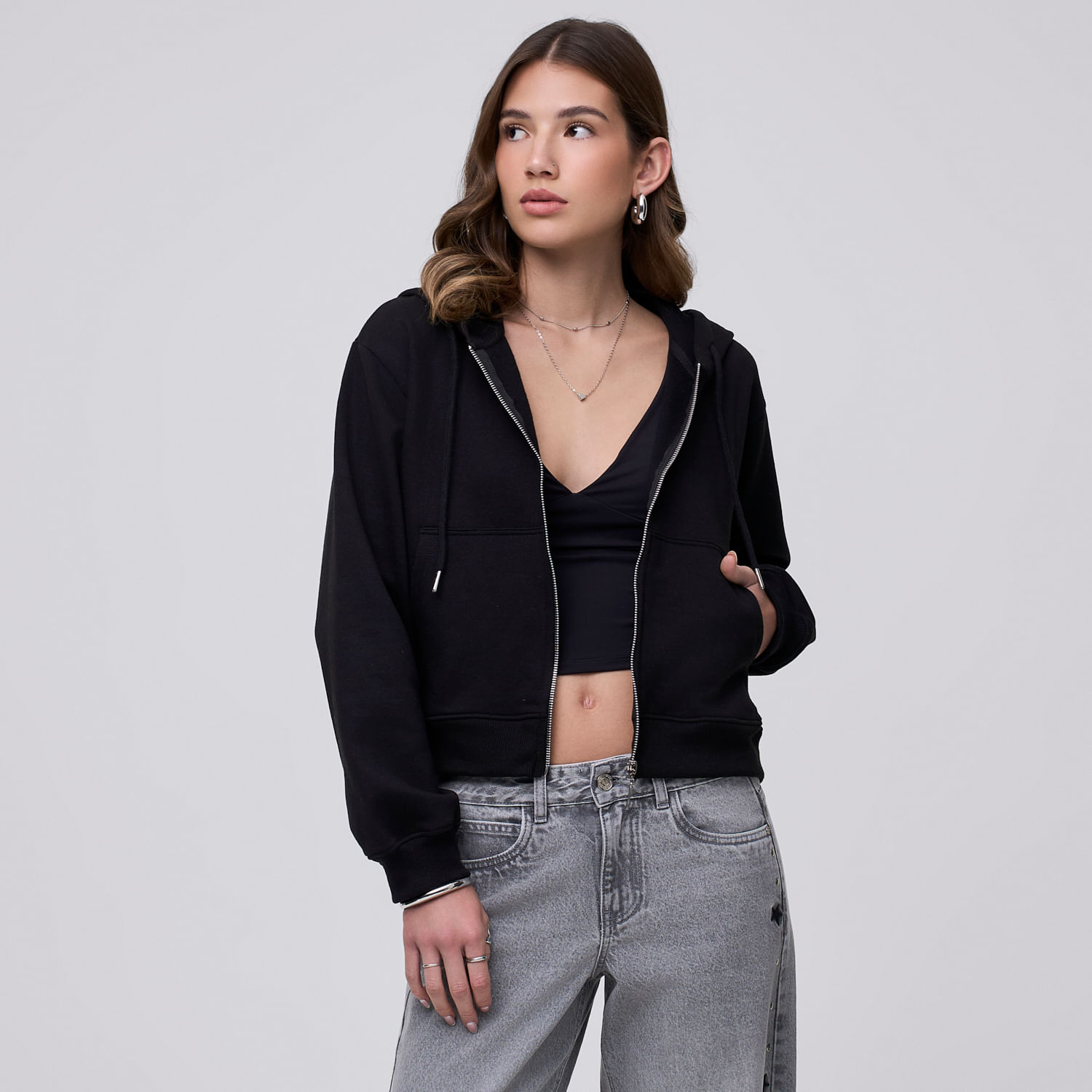 Polera Mujer Crop Hypnotic Negro M