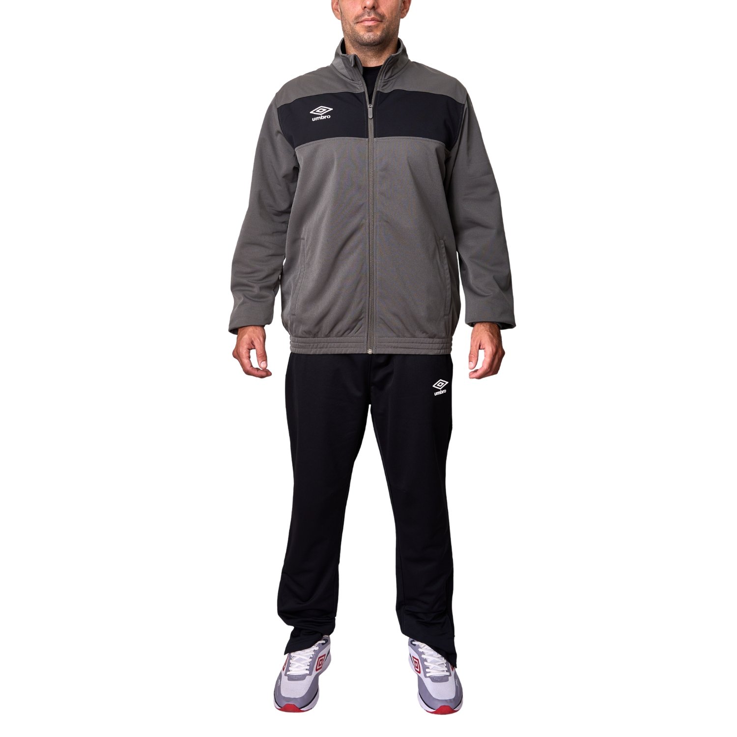 Conjunto Buzo Deportivo Umbro Gris Oscuro Hombre Ktsoi2602-gbk L