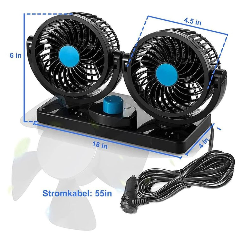 Potente Ventilador para Automovil Vehiculo Auto 12V Mitchell Multicolor